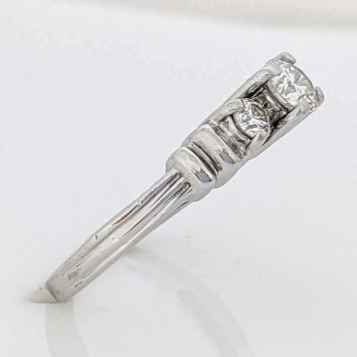 PLATINUM .44 CARAT TOTAL WEIGHT SI2 I DIAMOND ROUND (3) TRINITY ESTATE RING 4.4 GRAMS