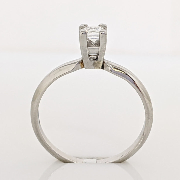 PLATINUM .30 CARAT TOTAL WEIGHT VS2 F DIAMOND PRINCESS CUT SOLITAIRE ESTATE RING 3.8 GRAMS