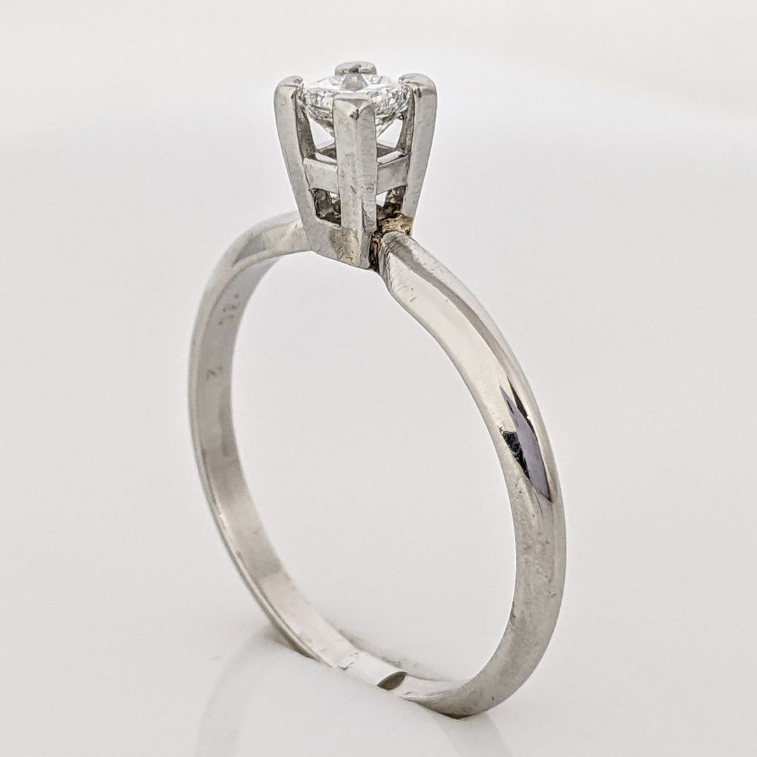PLATINUM .30 CARAT TOTAL WEIGHT VS2 F DIAMOND PRINCESS CUT SOLITAIRE ESTATE RING 3.8 GRAMS