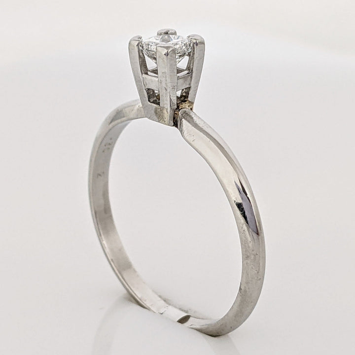 PLATINUM .30 CARAT TOTAL WEIGHT VS2 F DIAMOND PRINCESS CUT SOLITAIRE ESTATE RING 3.8 GRAMS