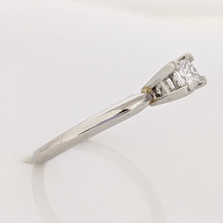PLATINUM .30 CARAT TOTAL WEIGHT VS2 F DIAMOND PRINCESS CUT SOLITAIRE ESTATE RING 3.8 GRAMS