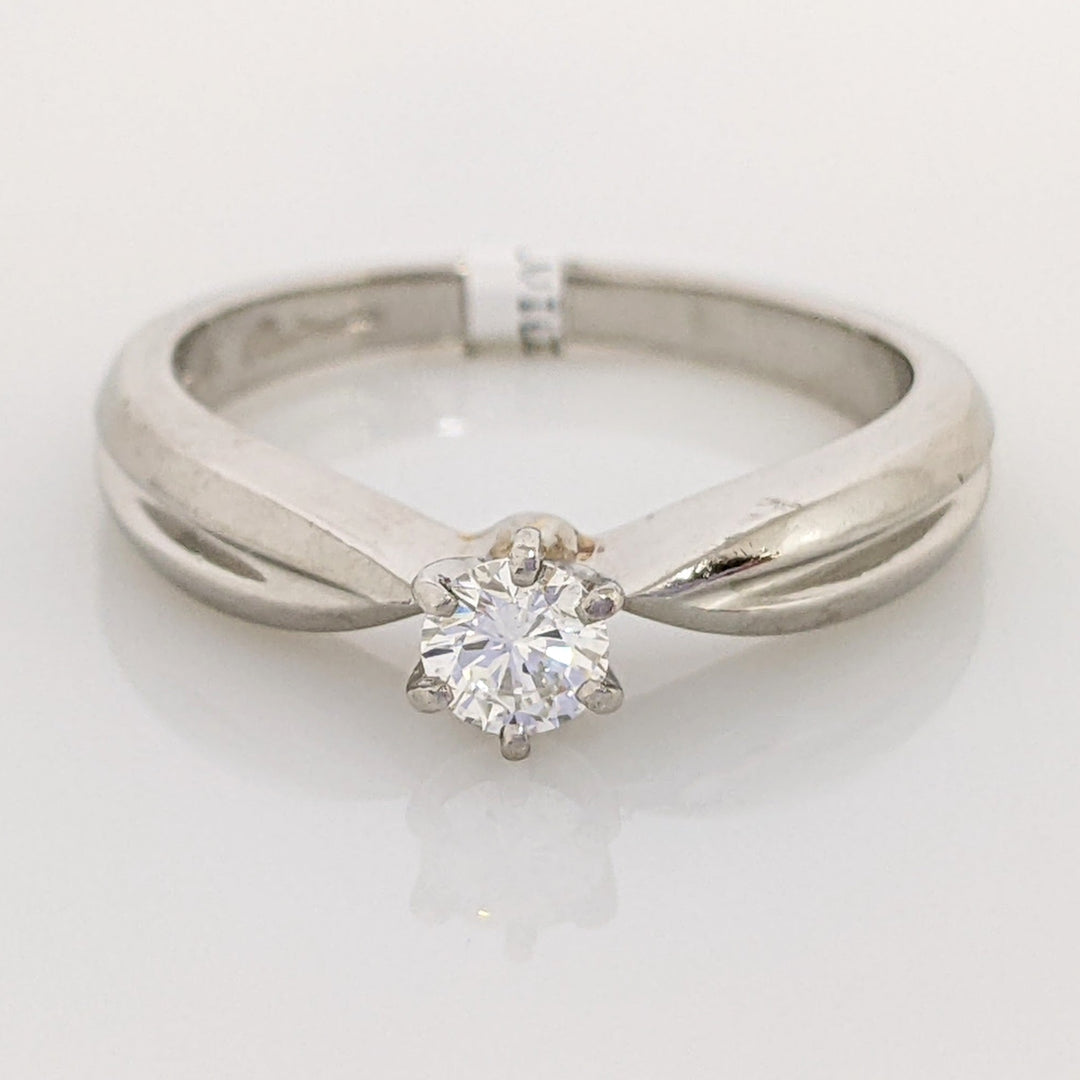 PLATINUM .22 CARAT TOTAL SI2 E DIAMOND ROUND SOLITAIRE ESTATE RING 6.5 GRAMS