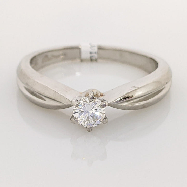 PLATINUM .22 CARAT TOTAL SI2 E DIAMOND ROUND SOLITAIRE ESTATE RING 6.5 GRAMS