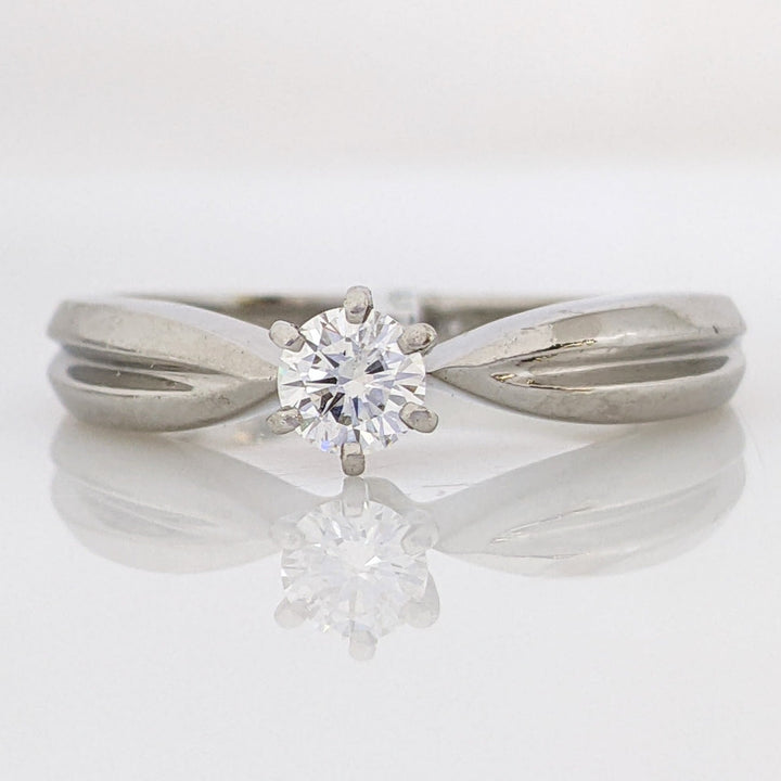 PLATINUM .22 CARAT TOTAL SI2 E DIAMOND ROUND SOLITAIRE ESTATE RING 6.5 GRAMS
