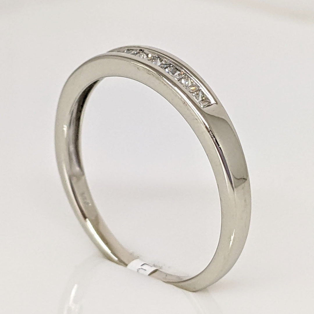 14K WHITE .32 CARAT TOTAL WEIGHT VS2 I DIAMOND PRINCESS CUT (9) ESTATE CHANNEL BAND 2.2 GRAMS