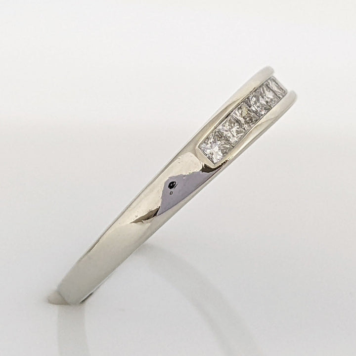 14K WHITE .32 CARAT TOTAL WEIGHT VS2 I DIAMOND PRINCESS CUT (9) ESTATE CHANNEL BAND 2.2 GRAMS