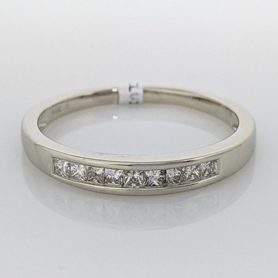 14K WHITE .32 CARAT TOTAL WEIGHT VS2 I DIAMOND PRINCESS CUT (9) ESTATE CHANNEL BAND 2.2 GRAMS