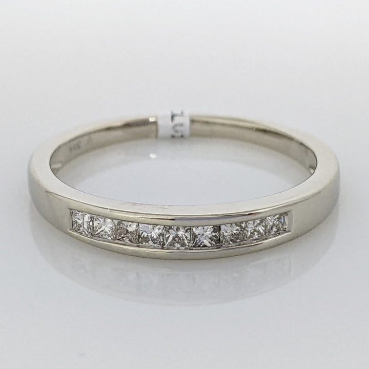 14K WHITE .32 CARAT TOTAL WEIGHT VS2 I DIAMOND PRINCESS CUT (9) ESTATE CHANNEL BAND 2.2 GRAMS