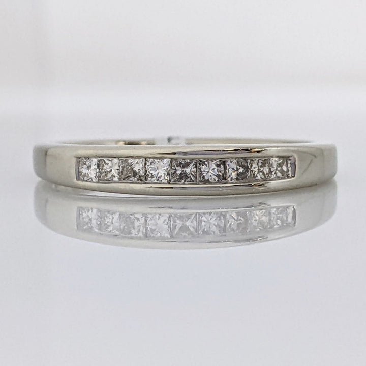 14K WHITE .32 CARAT TOTAL WEIGHT VS2 I DIAMOND PRINCESS CUT (9) ESTATE CHANNEL BAND 2.2 GRAMS