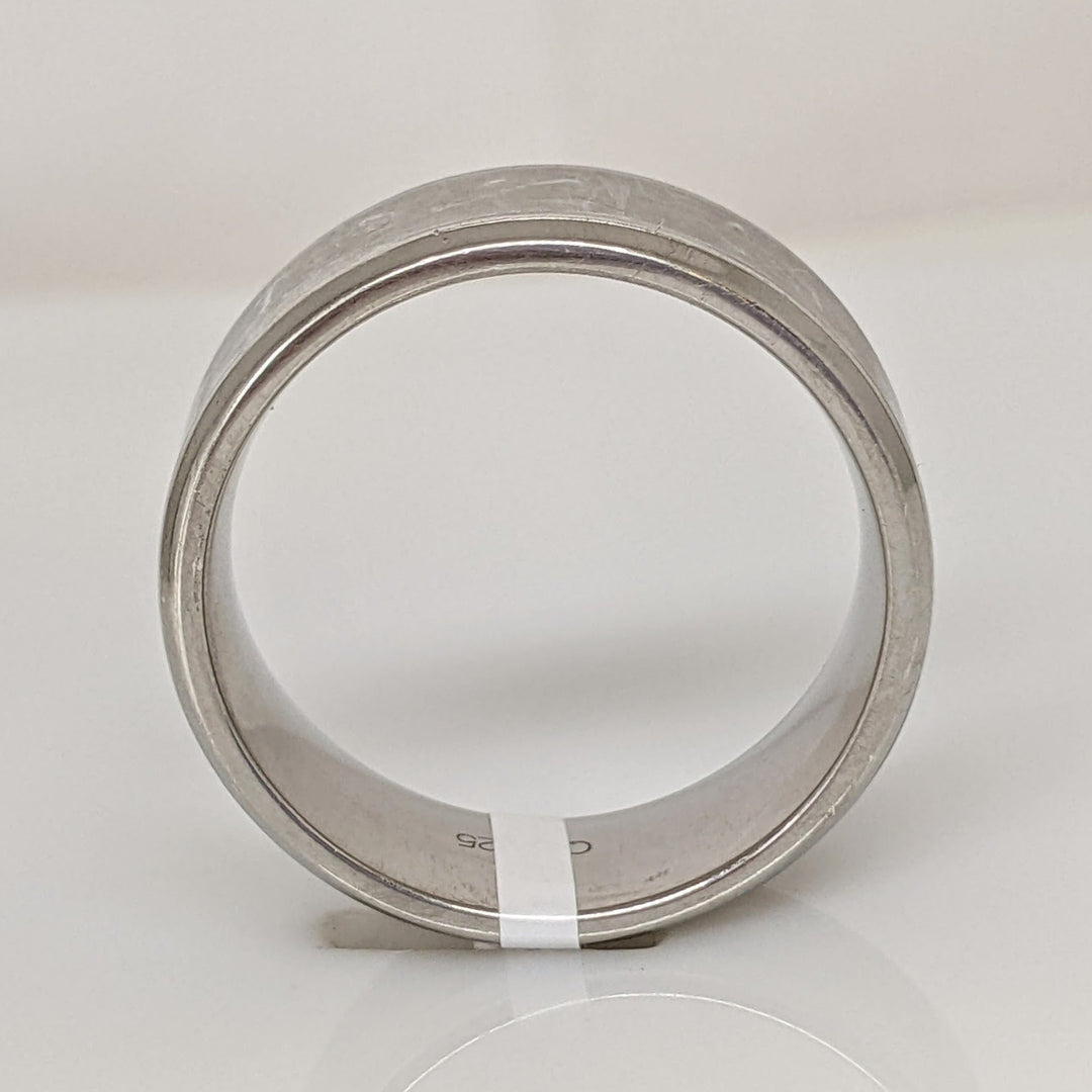 STERLING SILVER 8MM BRUSHED FANCY ESTATE BAND 9.4 GRAMS