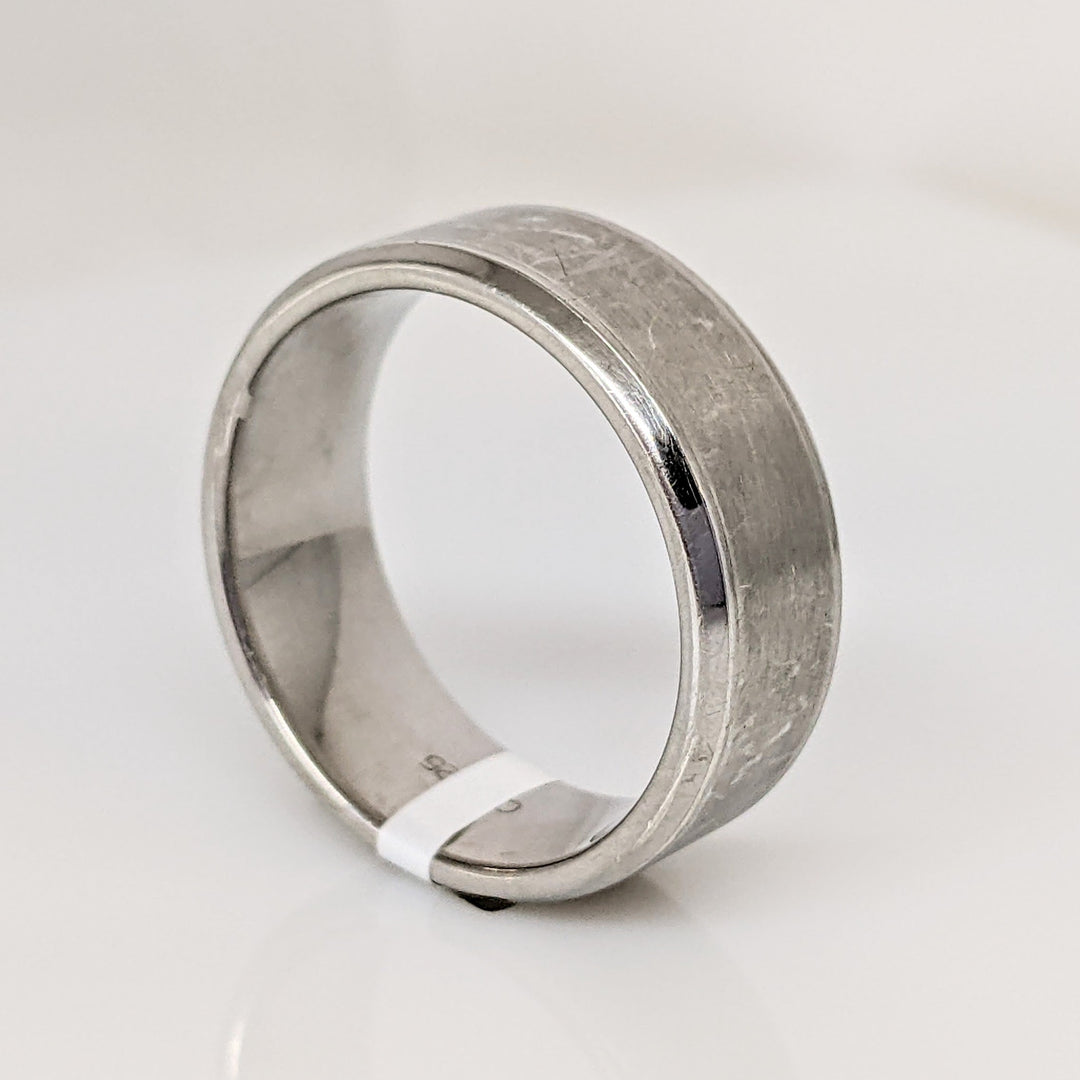 STERLING SILVER 8MM BRUSHED FANCY ESTATE BAND 9.4 GRAMS