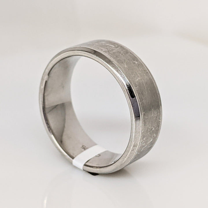 STERLING SILVER 8MM BRUSHED FANCY ESTATE BAND 9.4 GRAMS