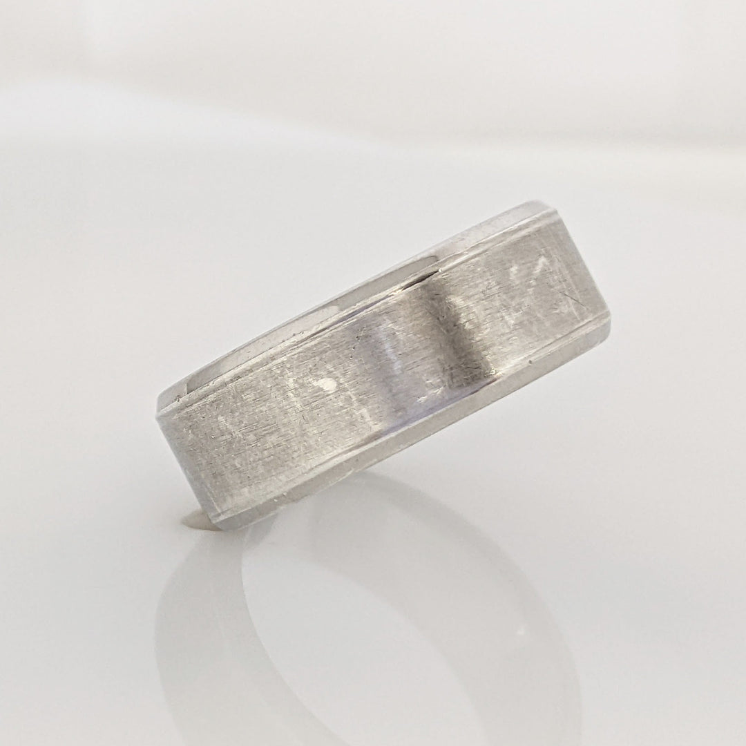 STERLING SILVER 8MM BRUSHED FANCY ESTATE BAND 9.4 GRAMS