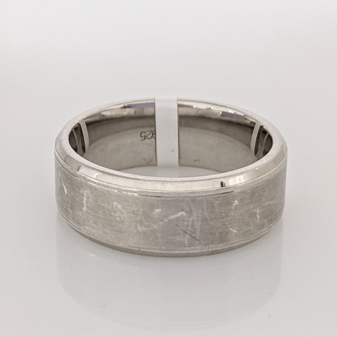 STERLING SILVER 8MM BRUSHED FANCY ESTATE BAND 9.4 GRAMS