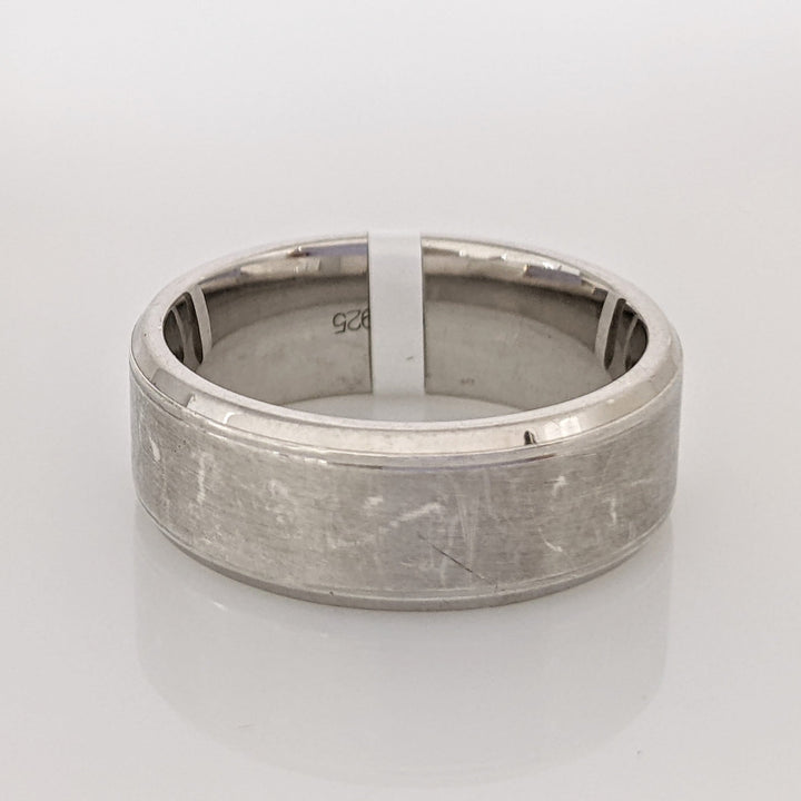 STERLING SILVER 8MM BRUSHED FANCY ESTATE BAND 9.4 GRAMS
