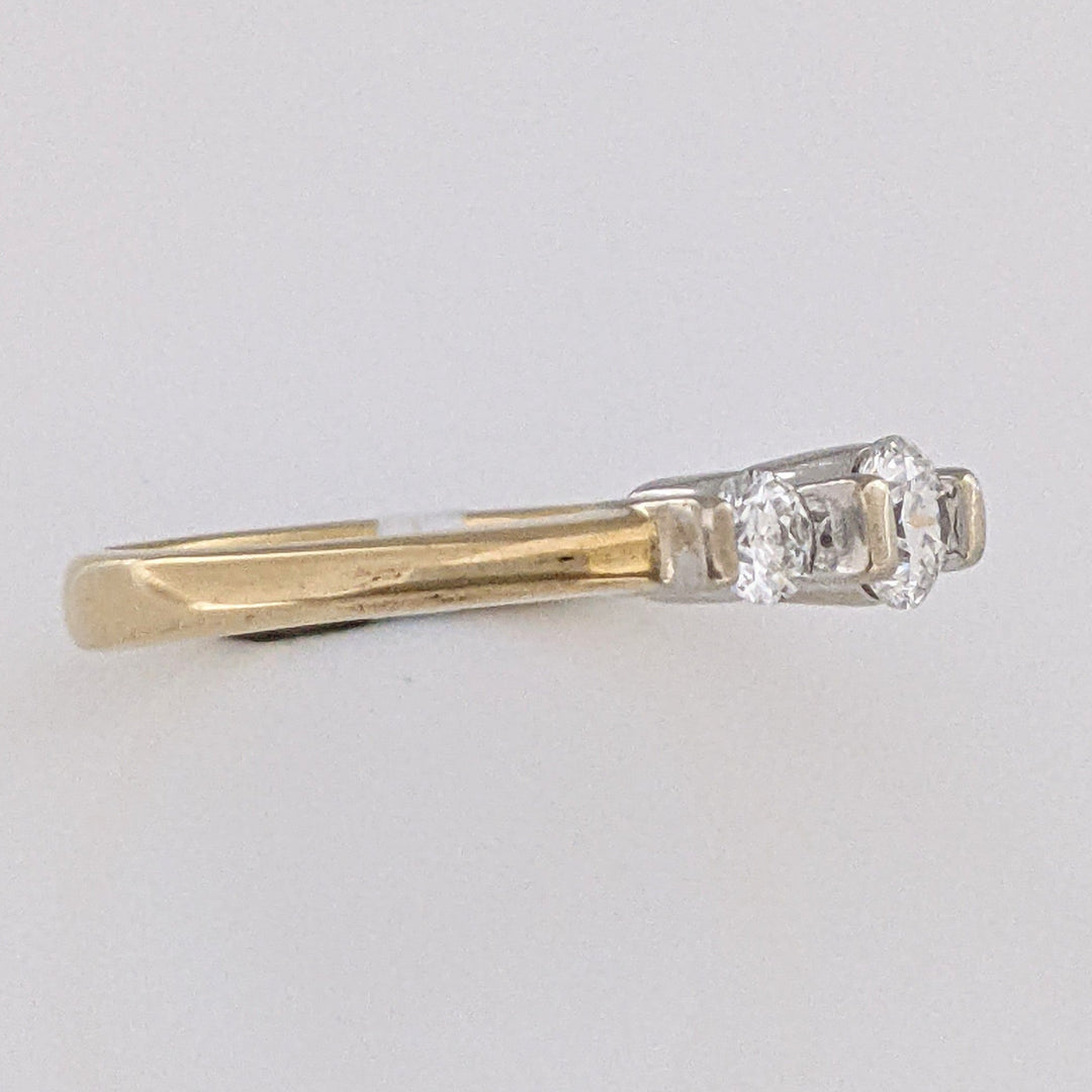 14K .40 CARAT TOTAL WEIGHT SI2 H DIAMOND ROUND (3) BAR SET TRINITY ESTATE RING 3.1 GRAMS