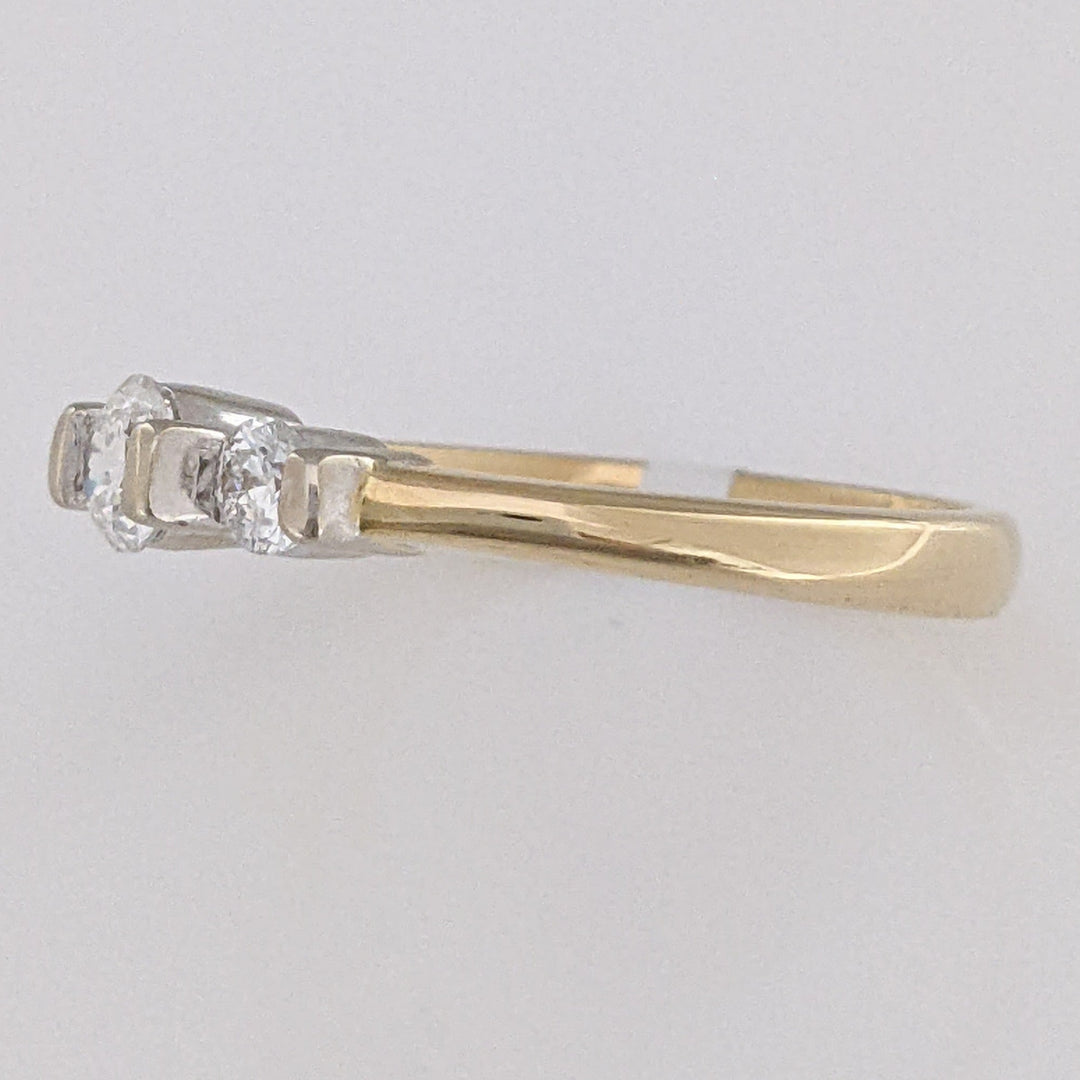 14K .40 CARAT TOTAL WEIGHT SI2 H DIAMOND ROUND (3) BAR SET TRINITY ESTATE RING 3.1 GRAMS