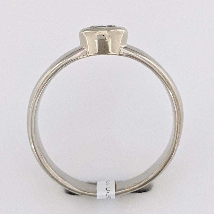 10K WHITE .34 CARAT TOTAL SI1 I DIAMOND ROUND BEZEL SET ESTATE RING 4.3 GRAMS