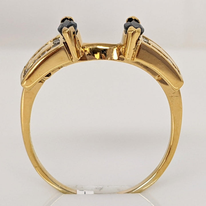 14K SAPPHIRE (2) MARQUISE .56 CARAT TOTAL WEIGHT (20) ROUND DIAMOND .25TW ESTATE WRAP 4.7 GRAMS