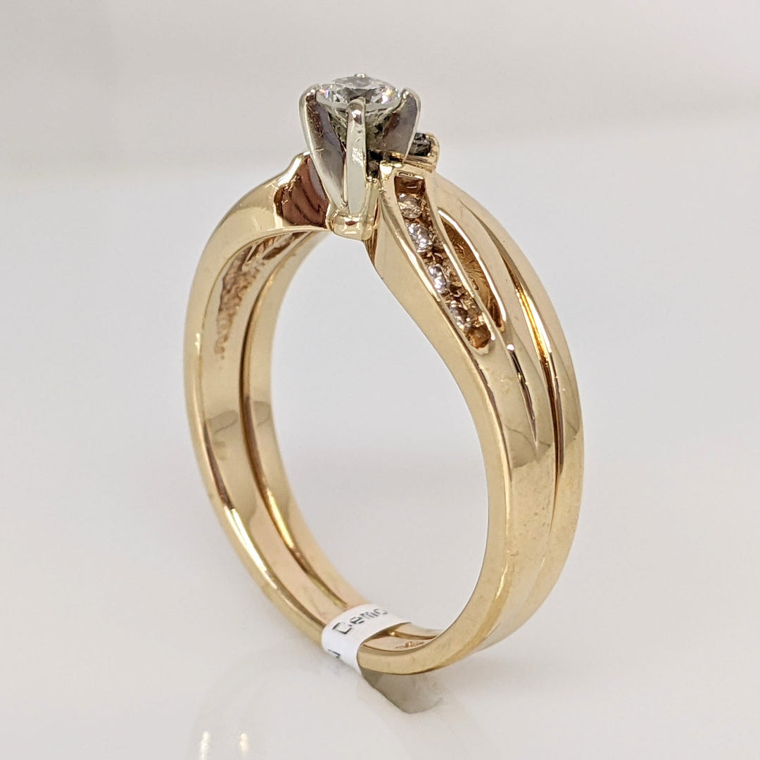 14K .25 CARAT TOTAL WEIGHT ROUND I1 H WITH (9) ROUND .06 TOTAL WEIGHT ESTATE SET 5.5 GRAMS