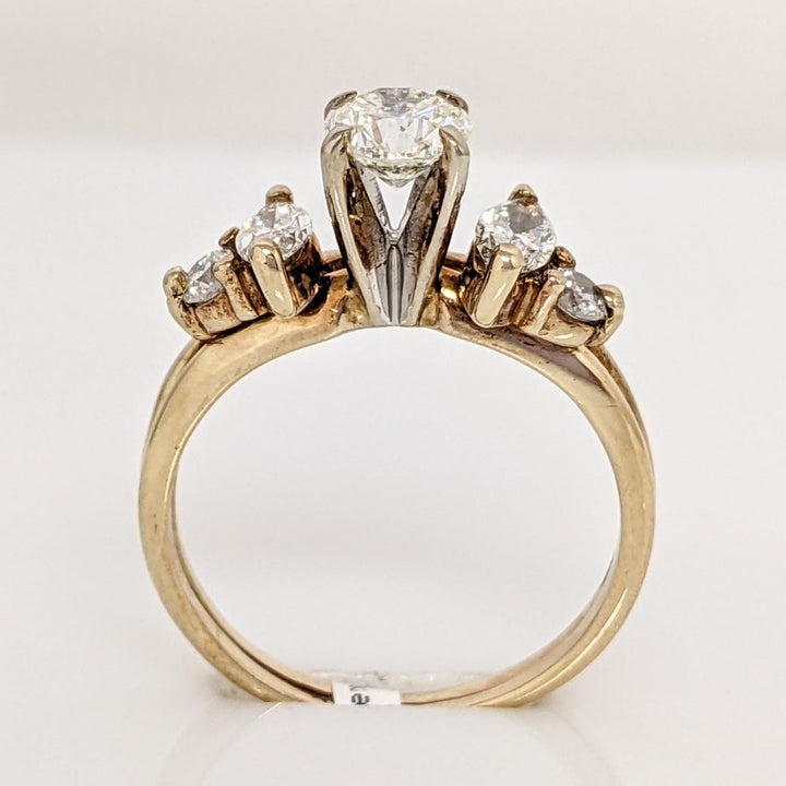 14K .76 CARAT TOTAL WEIGHT SI2 I DIAMOND ROUND (3) MARQUISE (2) ESTATE RING 2.9 GRAMS
