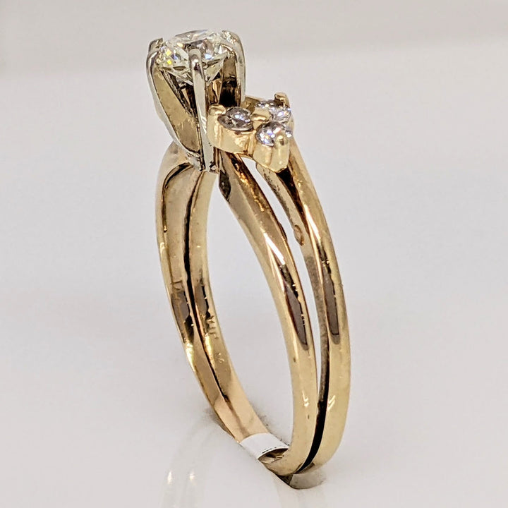 14K .42 CARAT TOTAL WEIGHT SI2 K DIAMOND ROUND (7) ESTATE RING/WRAP 2.8 GRAMS
