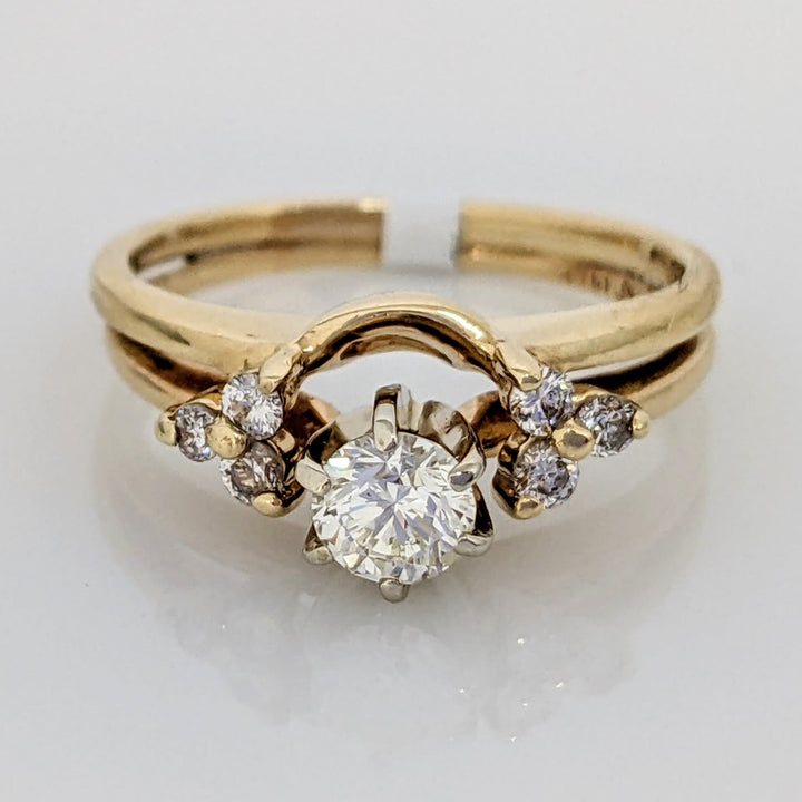 14K .42 CARAT TOTAL WEIGHT SI2 K DIAMOND ROUND (7) ESTATE RING/WRAP 2.8 GRAMS