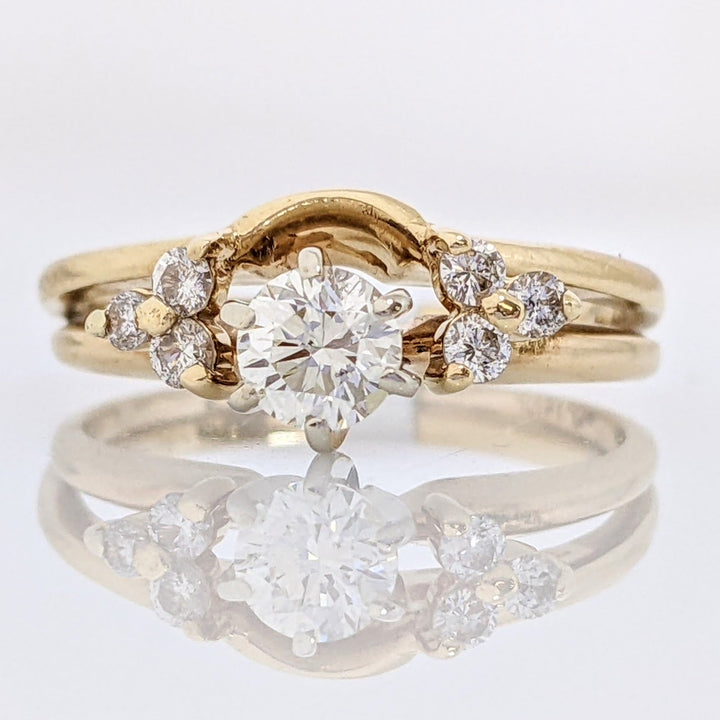 14K .42 CARAT TOTAL WEIGHT SI2 K DIAMOND ROUND (7) ESTATE RING/WRAP 2.8 GRAMS