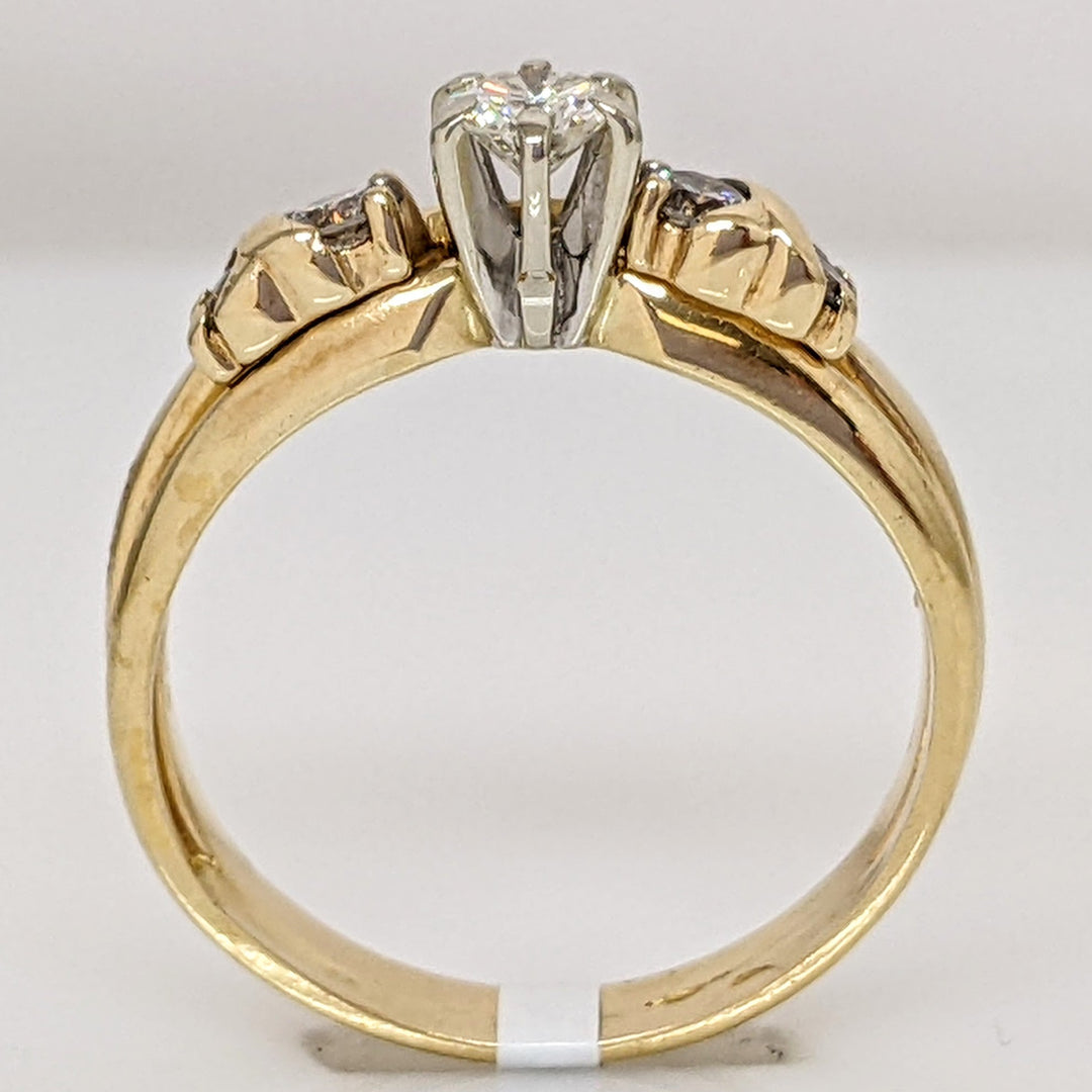 14K .41 CARAT TOTAL WEIGHT SI2 J DIAMOND ROUND (5) ESTATE RING 3.9 GRAMS