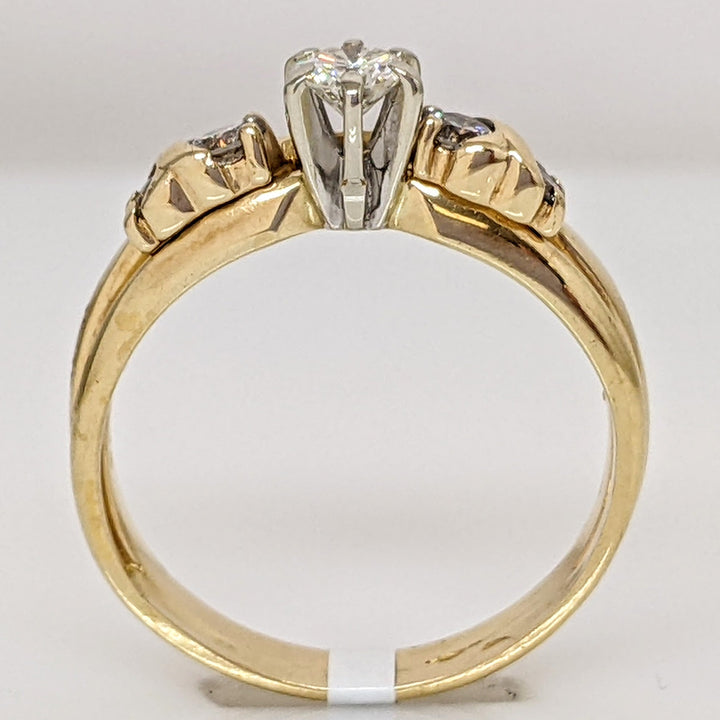 14K .41 CARAT TOTAL WEIGHT SI2 J DIAMOND ROUND (5) ESTATE RING 3.9 GRAMS