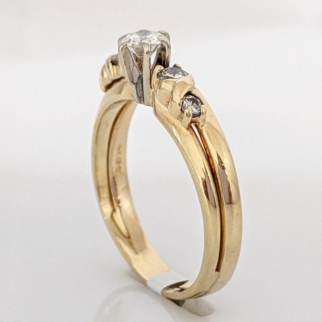 14K .41 CARAT TOTAL WEIGHT SI2 J DIAMOND ROUND (5) ESTATE RING 3.9 GRAMS