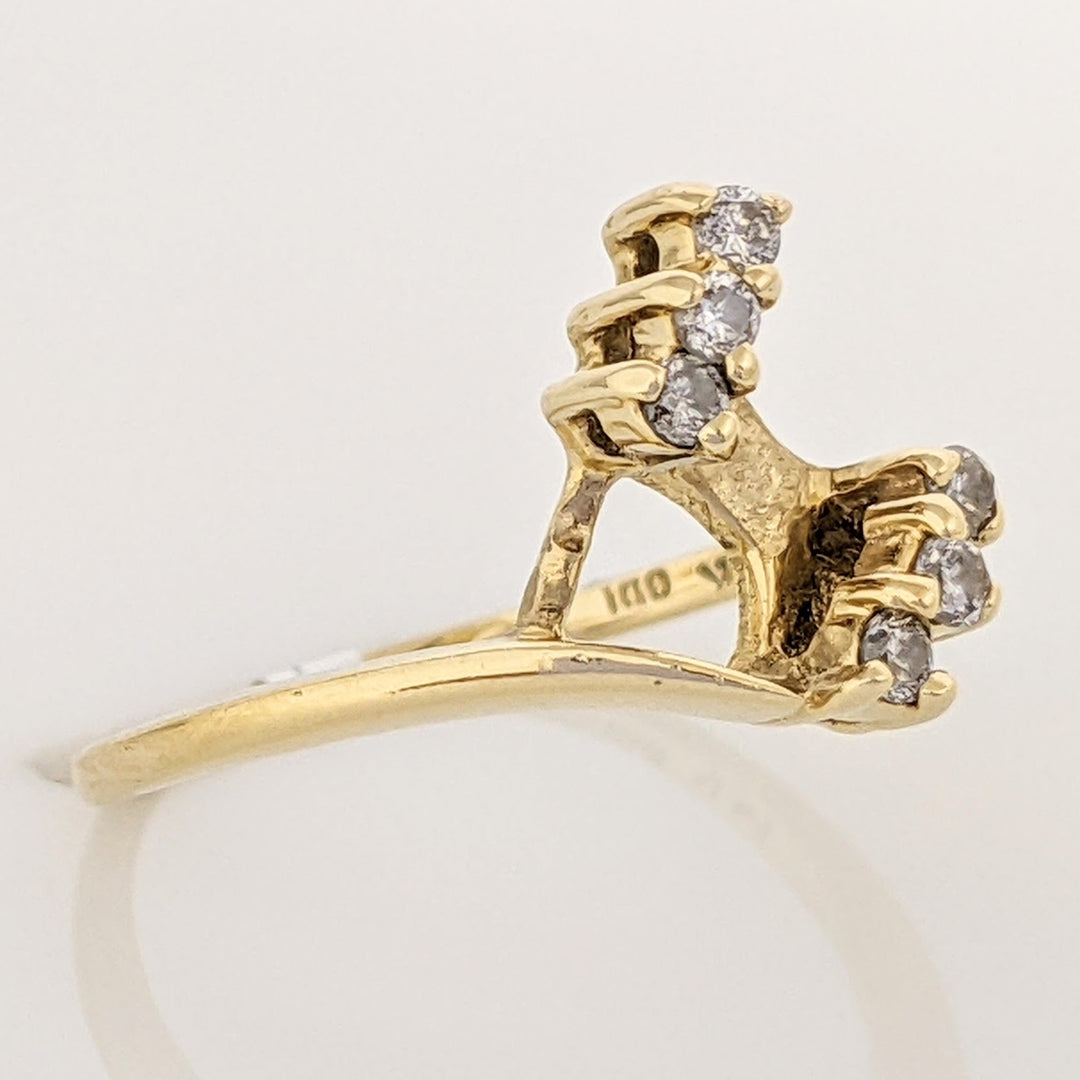 14K .12 CARAT TOTAL WEIGHT I1 H DIAMOND ROUND (6) ESTATE RING JACKET 1.8 GRAMS