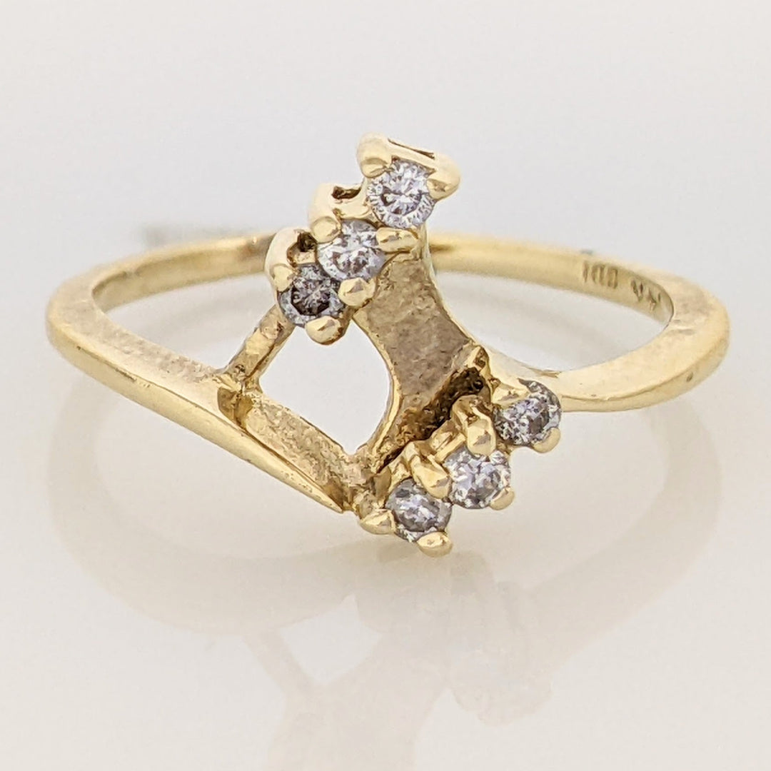 14K .12 CARAT TOTAL WEIGHT I1 H DIAMOND ROUND (6) ESTATE RING JACKET 1.8 GRAMS