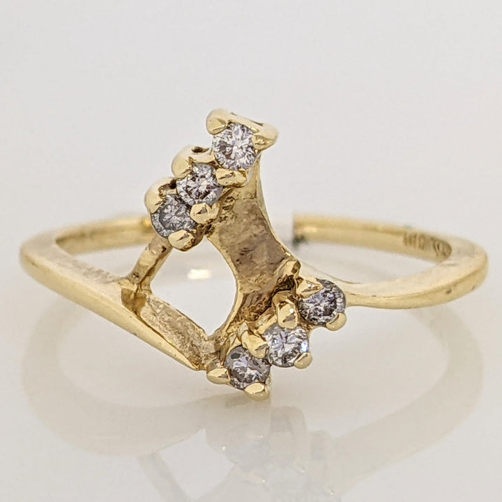 14K .12 CARAT TOTAL WEIGHT I1 H DIAMOND ROUND (6) ESTATE RING JACKET 1.8 GRAMS
