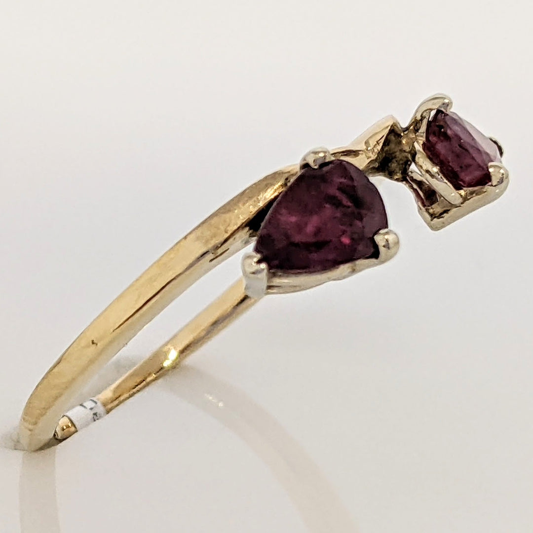 14K RUBY PEAR (2) "C" 4X6 ESTATE WRAP 2.2 GRAMS