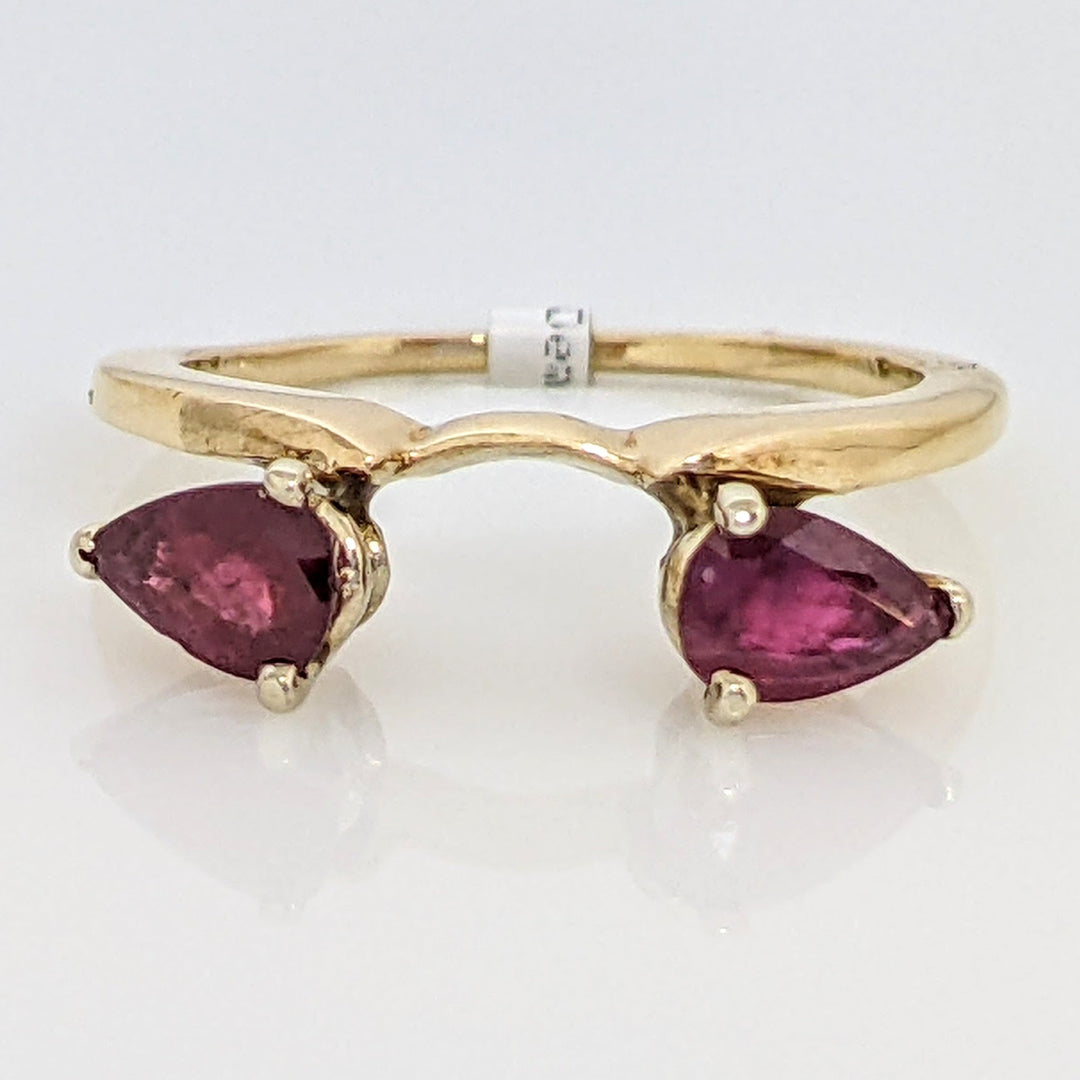 14K RUBY PEAR (2) "C" 4X6 ESTATE WRAP 2.2 GRAMS