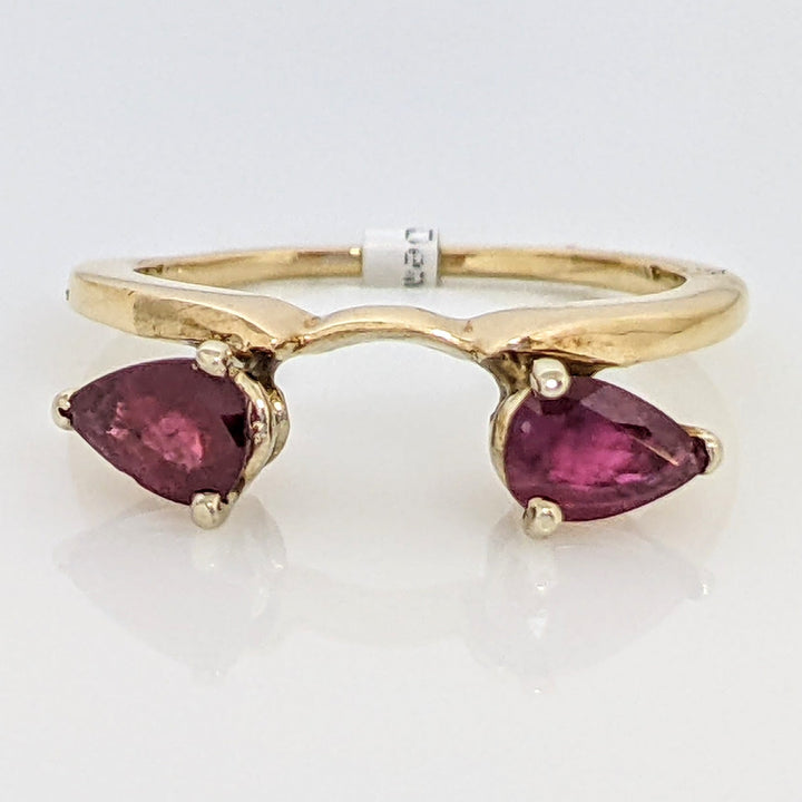 14K RUBY PEAR (2) "C" 4X6 ESTATE WRAP 2.2 GRAMS
