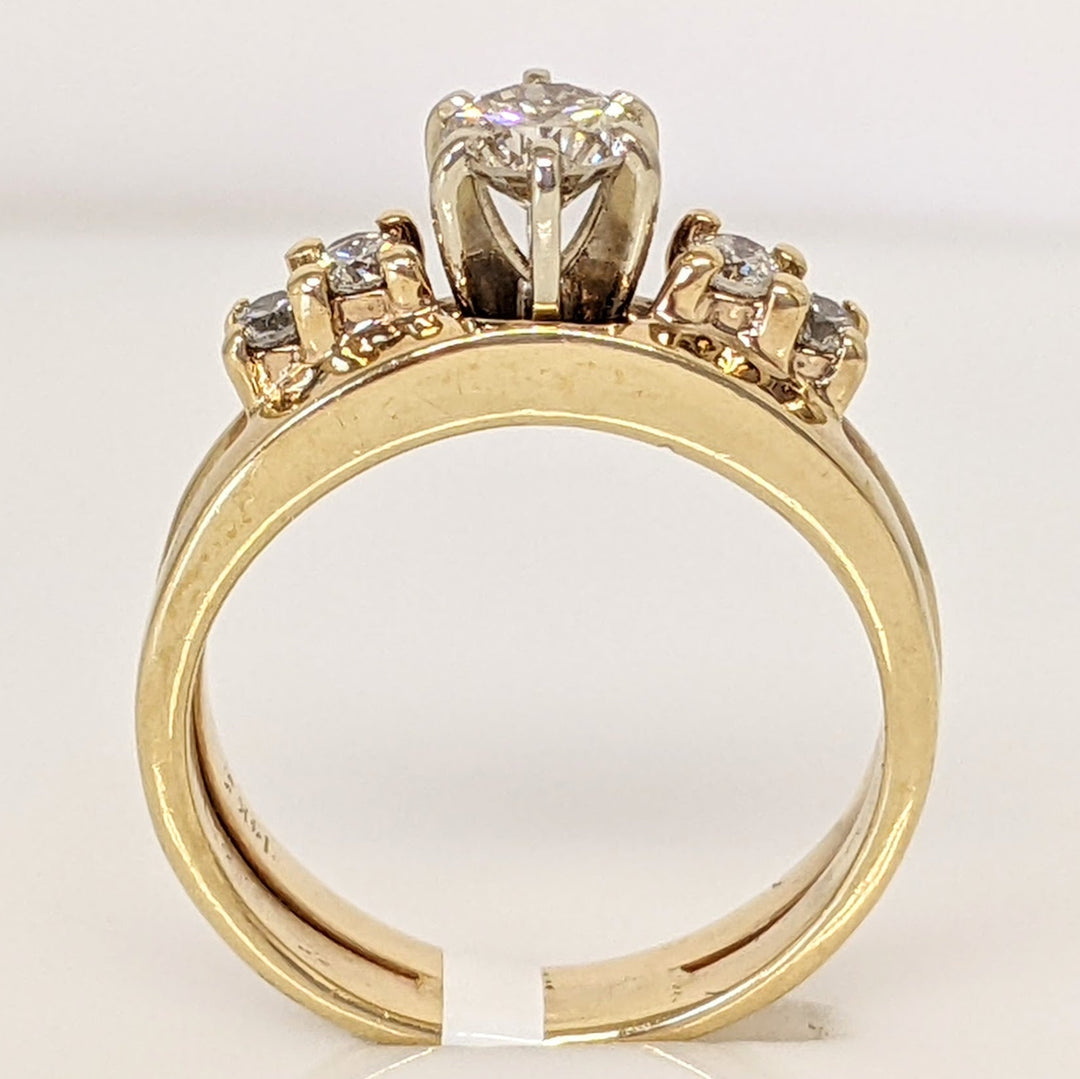 14K .49 CARAT TOTAL WEIGHT I1 J DIAMOND ROUND (5) ESTATE SET 3.7 GRAMS