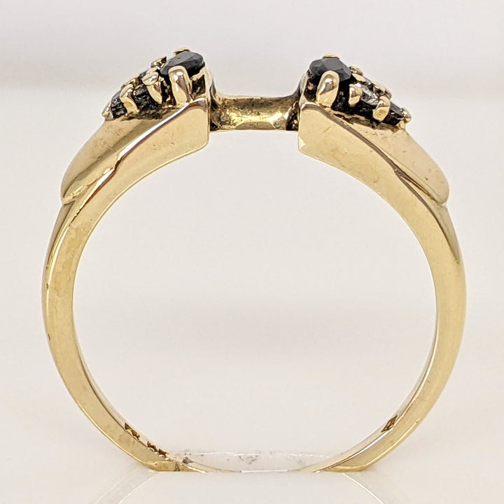 14K SAPPHIRE MARQUISE (2) 2X4 WITH (6) MELEE ESTATE RING 2.4 GRAMS