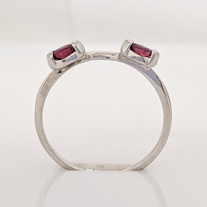 14K WHITE RUBY MARQUISE CUT (2) 2X4 ESTATE WRAP 1.2 GRAMS