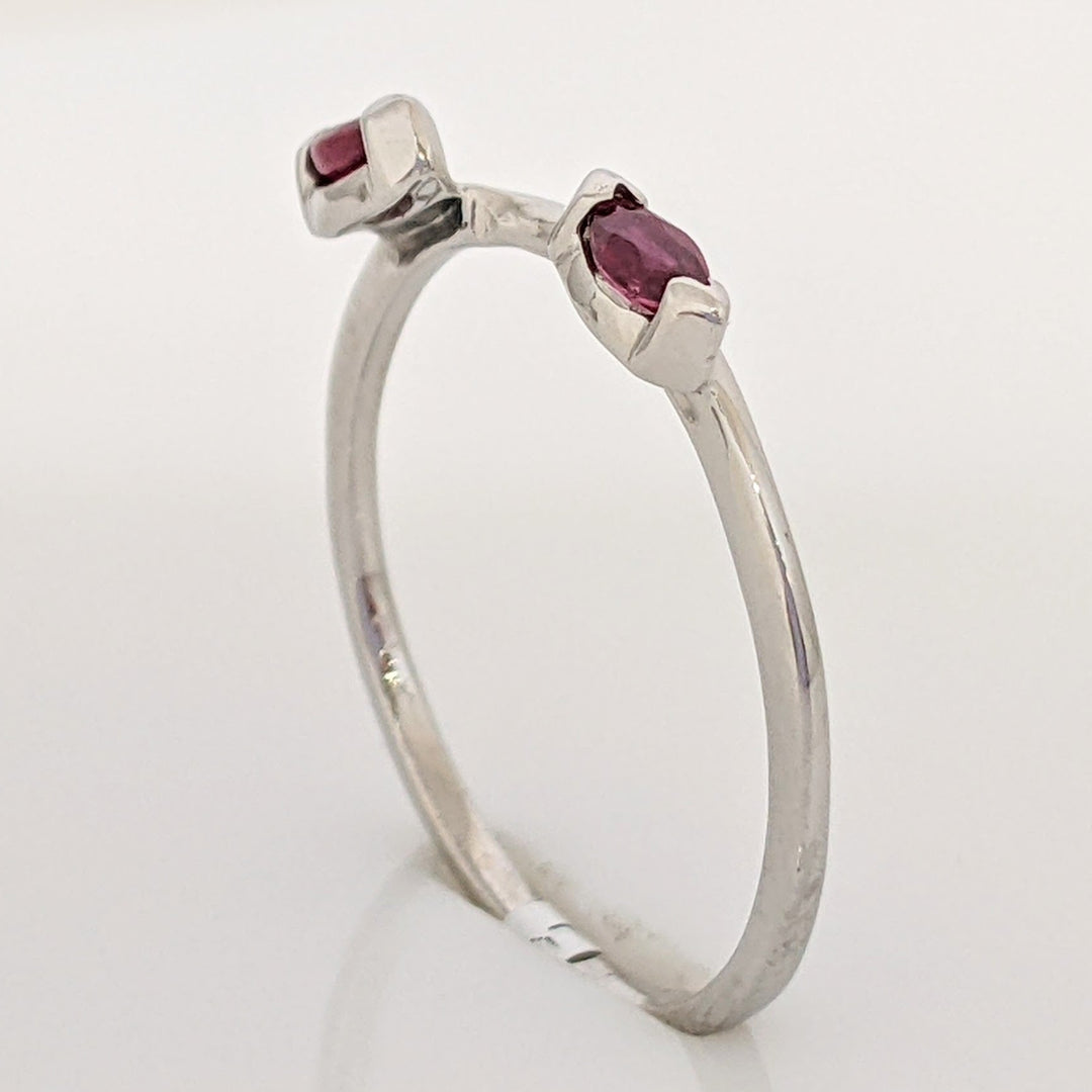 14K WHITE RUBY MARQUISE CUT (2) 2X4 ESTATE WRAP 1.2 GRAMS