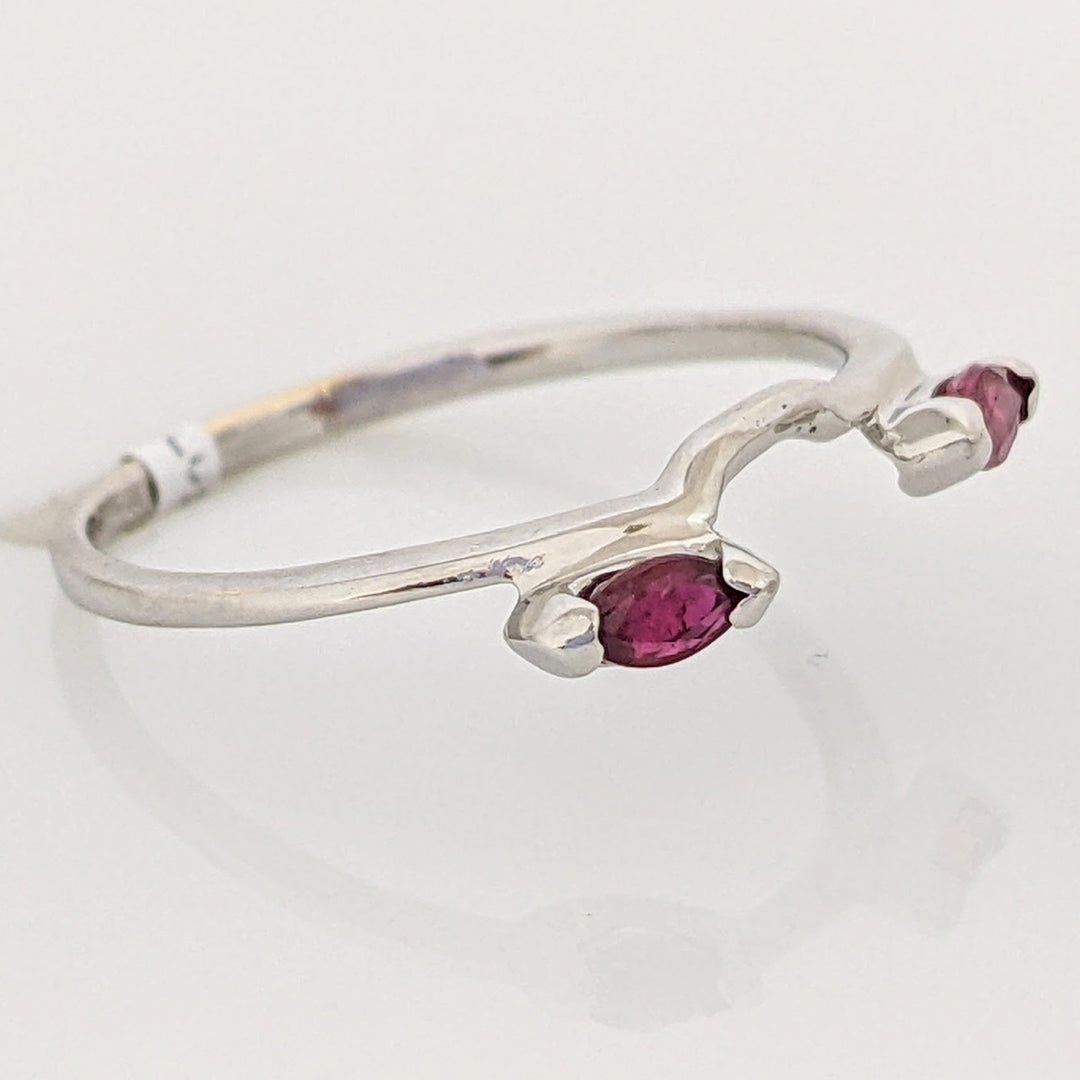 14K WHITE RUBY MARQUISE CUT (2) 2X4 ESTATE WRAP 1.2 GRAMS