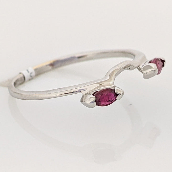 14K WHITE RUBY MARQUISE CUT (2) 2X4 ESTATE WRAP 1.2 GRAMS
