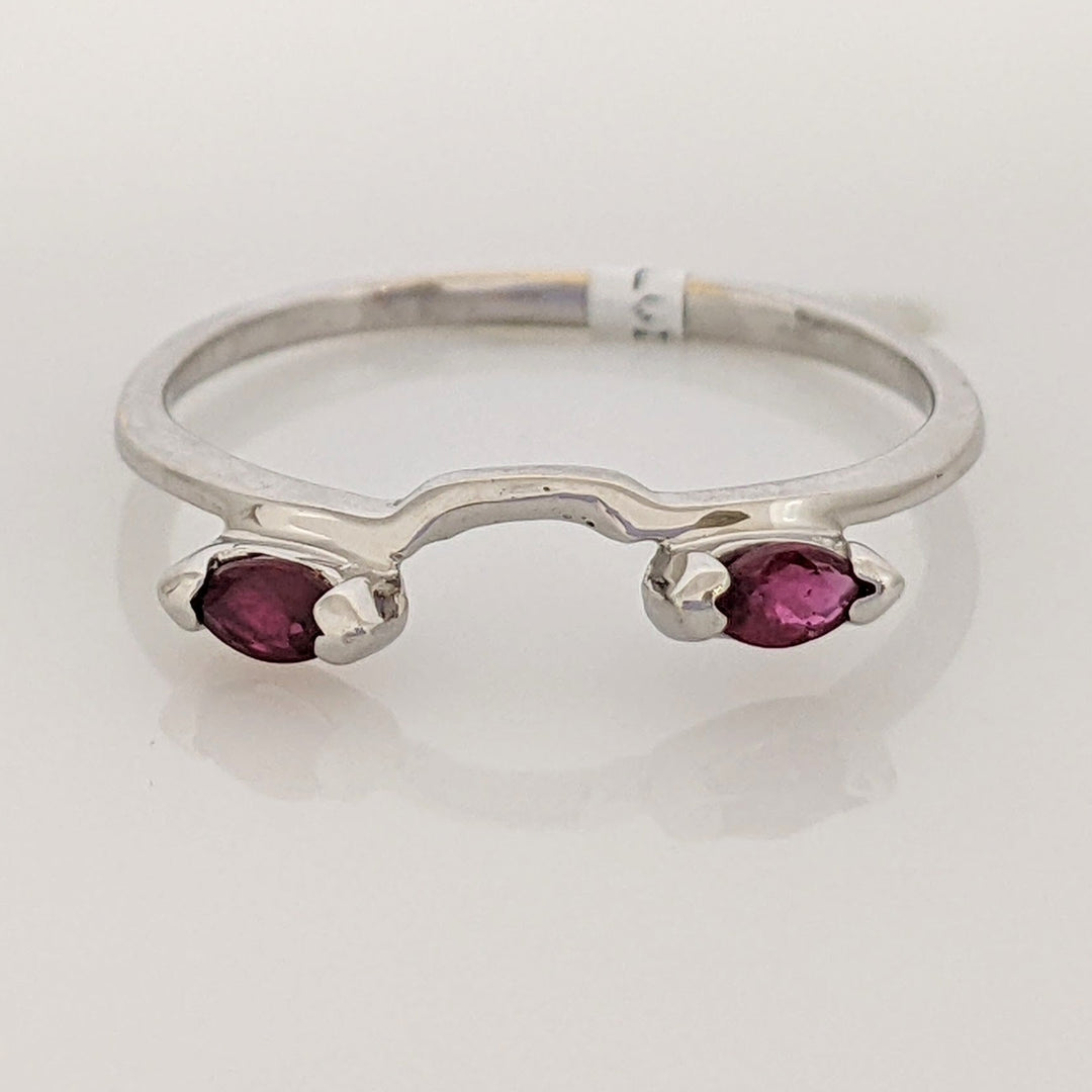 14K WHITE RUBY MARQUISE CUT (2) 2X4 ESTATE WRAP 1.2 GRAMS