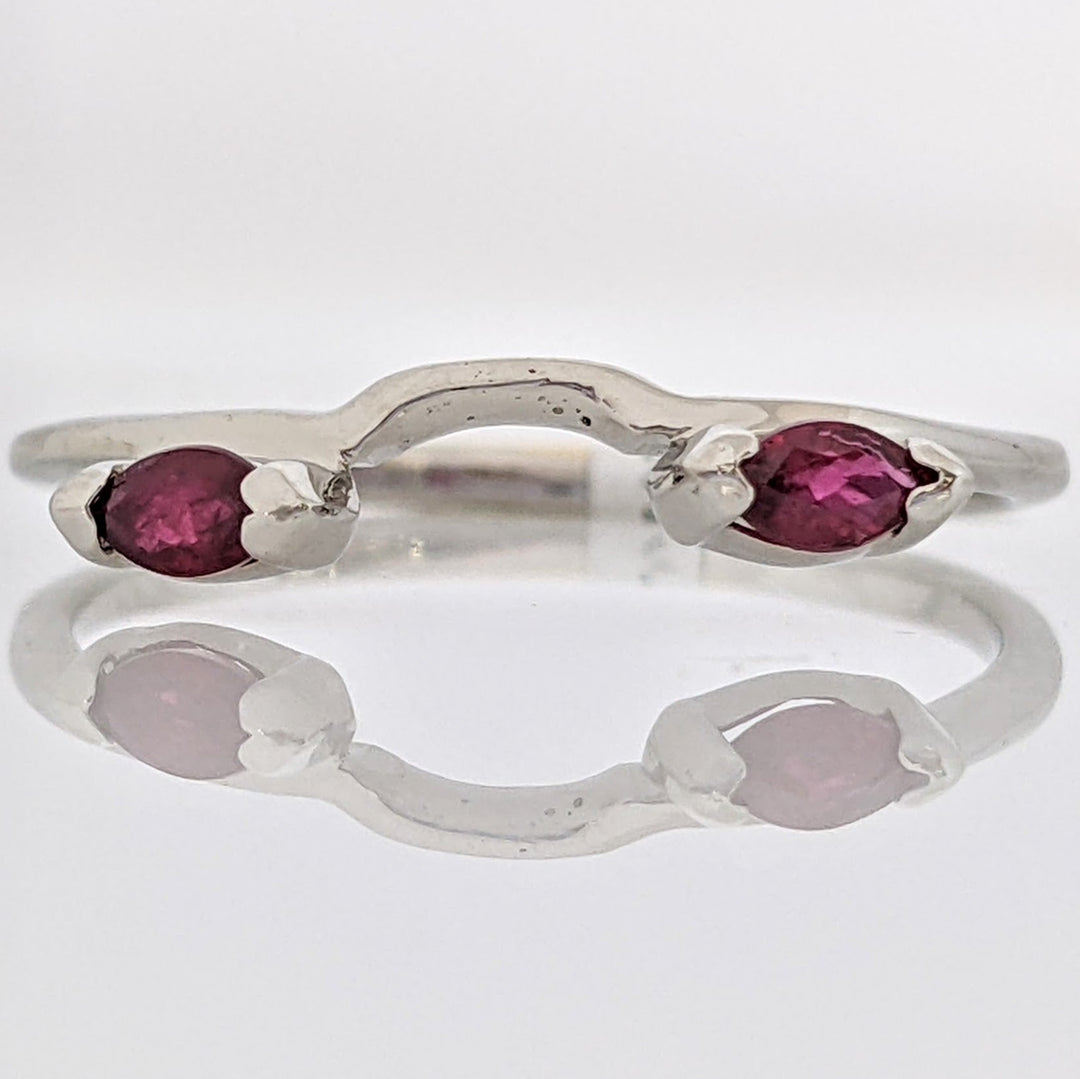 14K WHITE RUBY MARQUISE CUT (2) 2X4 ESTATE WRAP 1.2 GRAMS