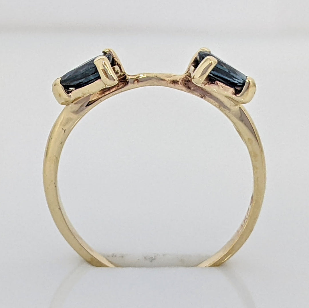 14K SAPPHIRE PEAR SHAPE 3X5 (2) ESTATE WRAP 1.5 GRAMS