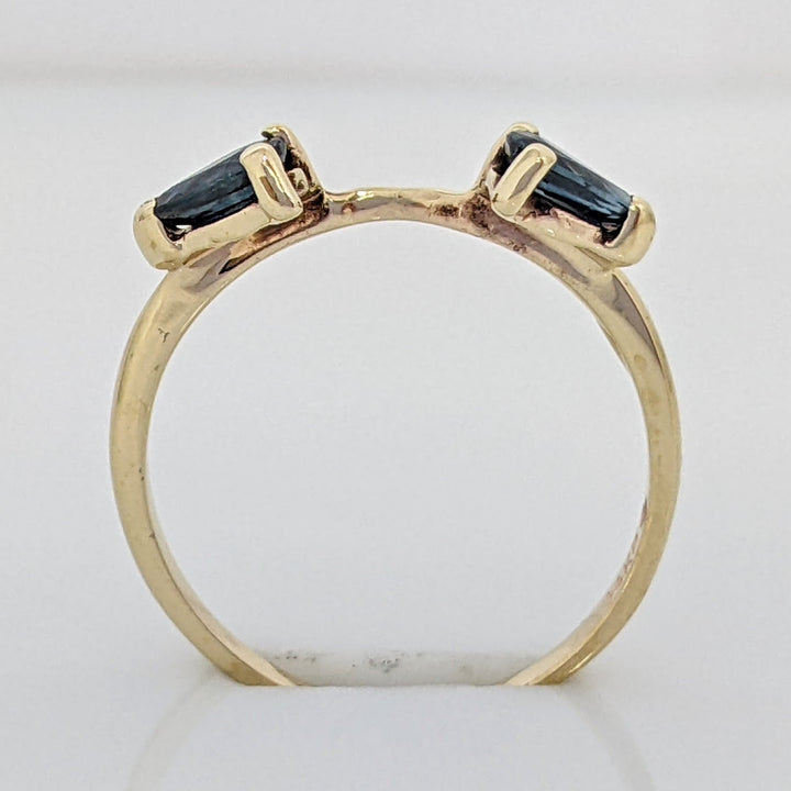 14K SAPPHIRE PEAR SHAPE 3X5 (2) ESTATE WRAP 1.5 GRAMS