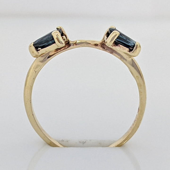 14K SAPPHIRE ROUND 3MM (2) ESTATE WRAP 1.9 GRAMS