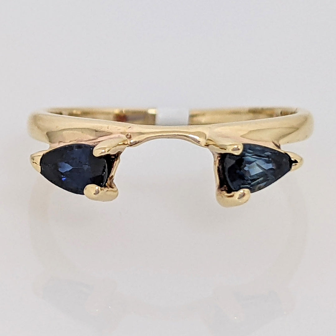 14K SAPPHIRE PEAR SHAPE 3X5 (2) ESTATE WRAP 1.5 GRAMS