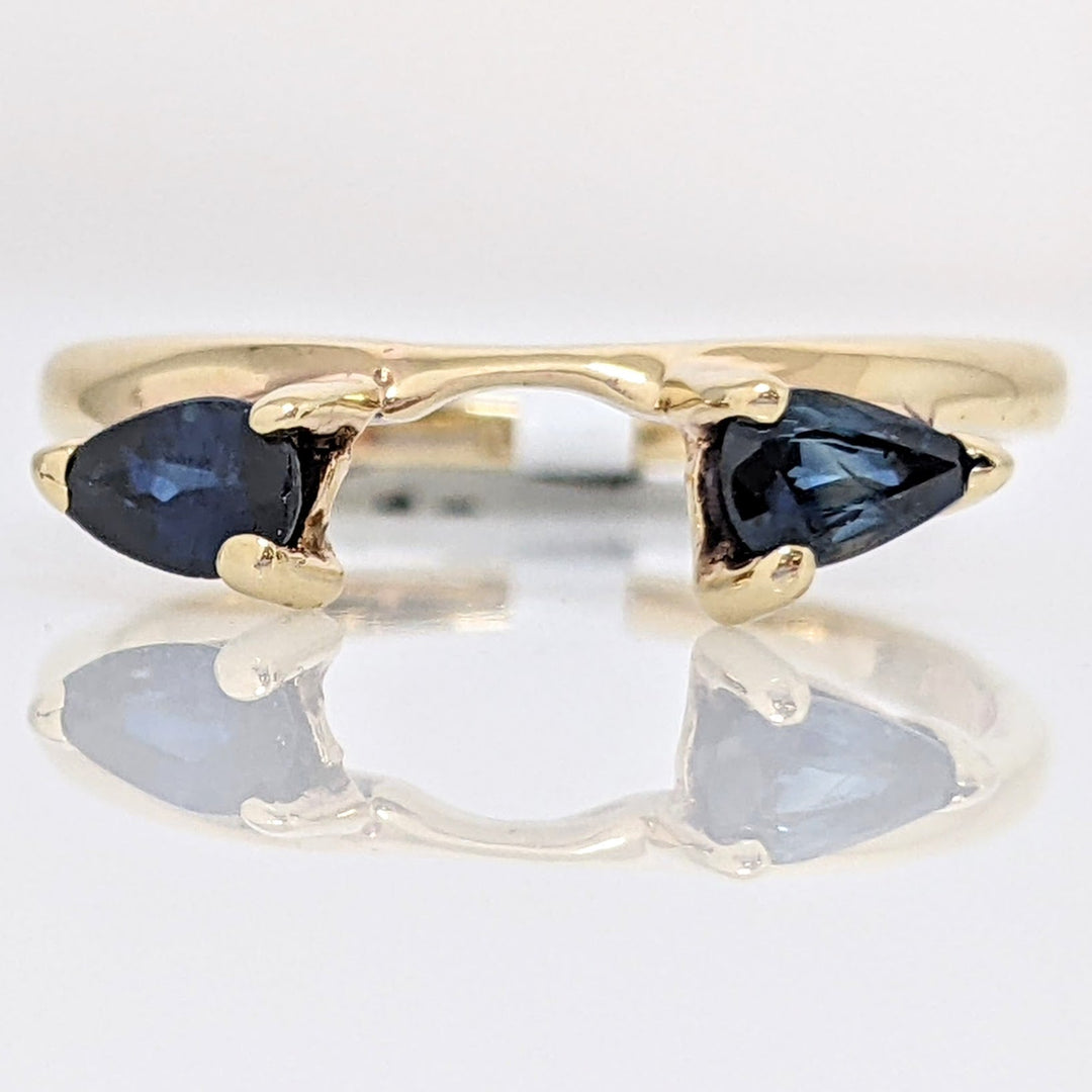 14K SAPPHIRE PEAR SHAPE 3X5 (2) ESTATE WRAP 1.5 GRAMS